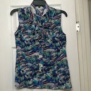 Tahari Arthur S. Levine multicolor blouse, size XS